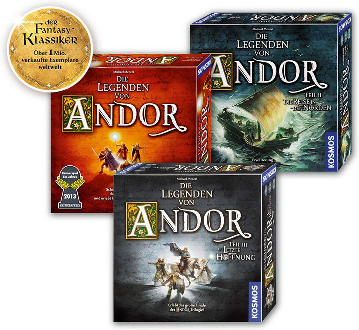 KOSMOS 692803 - Die Legenden von Andor - Teil III Die letzte Hoffnung, Fantasy-Brettspiel ab 10 Jahr