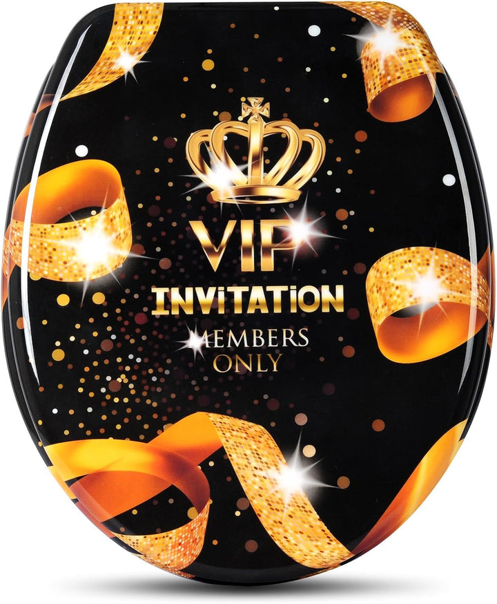 WOLTU WC Sitz mit Absenkautomatik,Toilettensitz Motiv,Toilettendeckel aus Duroplast,Stable Klodeckel