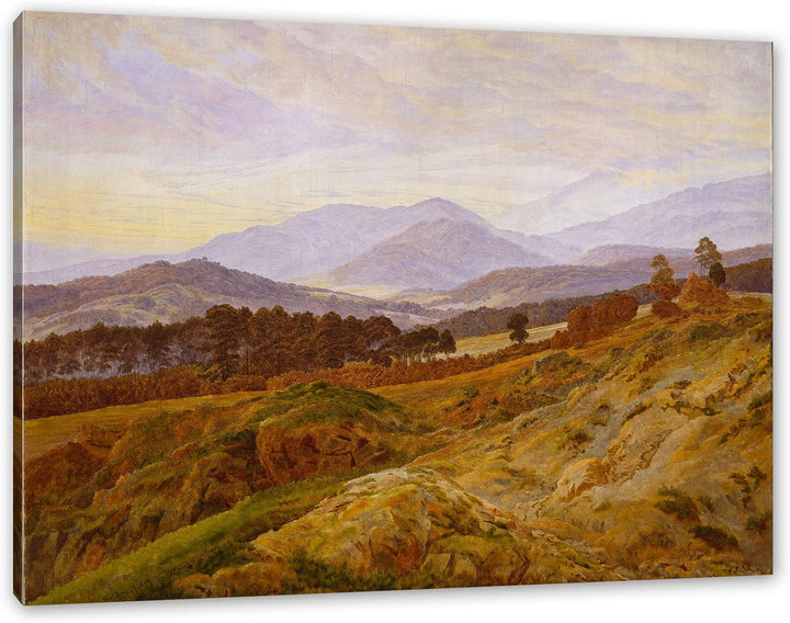 Generisch Caspar David Friedrich - Berg im Riesengebirge als Leinwandbild / Grösse: 120x80 cm / Wand