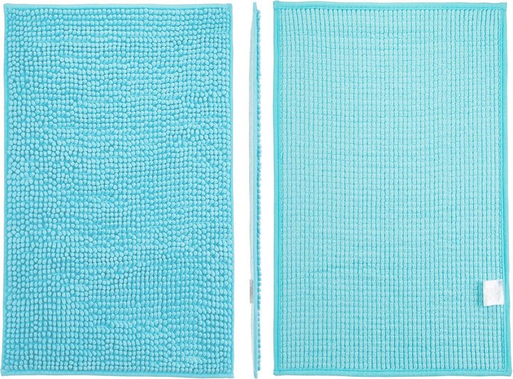 Brandsseller Moderne Chenille Badmatte Duschmatte Badeteppich im Shaggy Style (50x80 cm, Aqua) 50x80