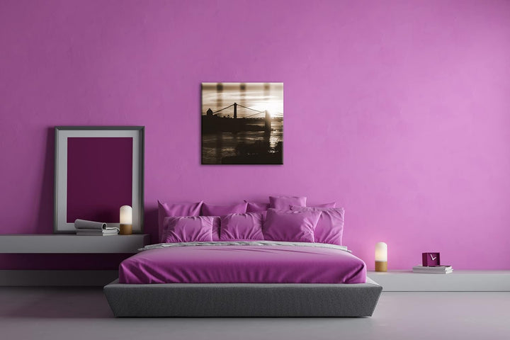 deyoli taumhafte Hängebrücke Format: 70x70 cm Effekt: Sepia als Leinwandbild, Motiv fertig gerahmt a