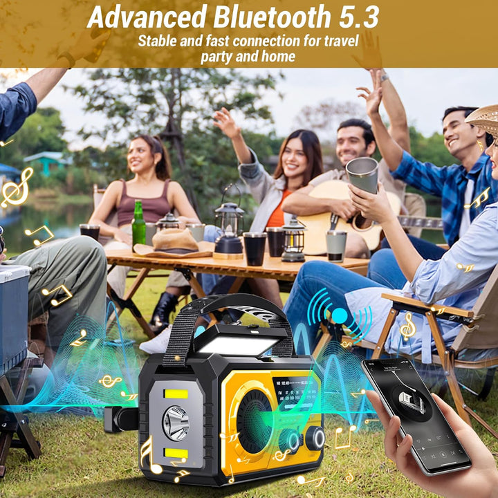 BIAOQINBO 16000mAh Solar Radio,AM/FM Kurbelradio Tragbar USB Notfallradio mit 59200mWh Wiederaufladb