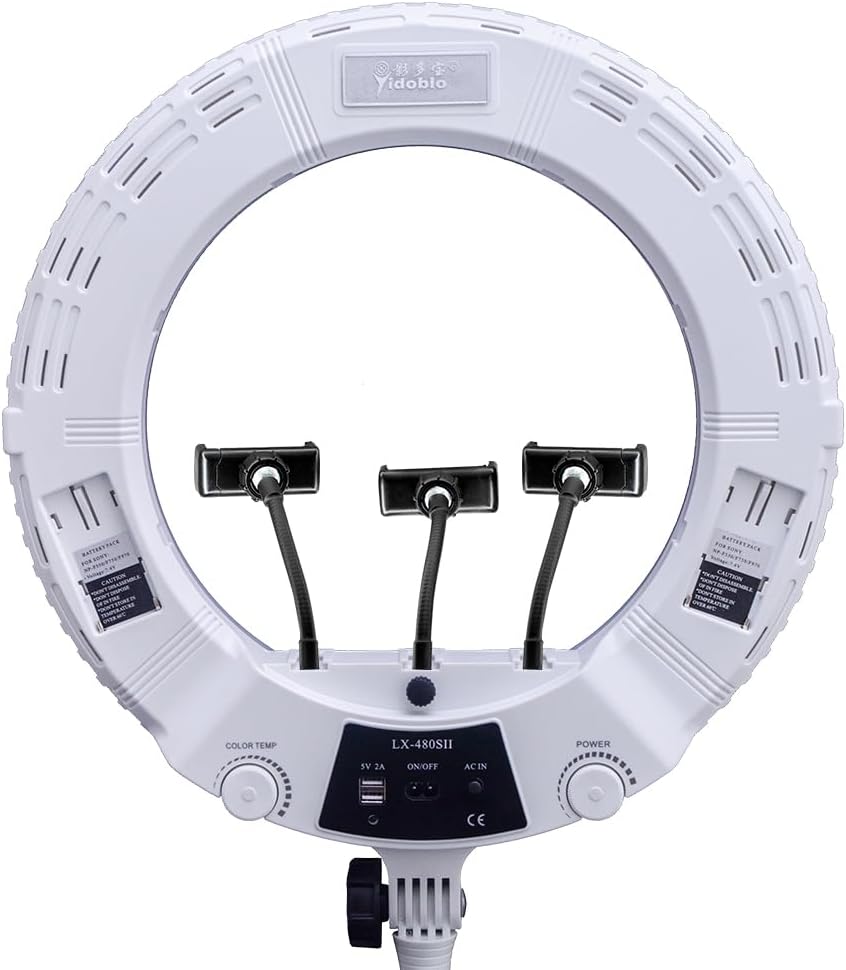 Yidoblo 18-Zoll-Ringlicht mit Stativ YouTube LED TikTok Ringlicht-Kit Farbtemperatur 3200K bis 5500K