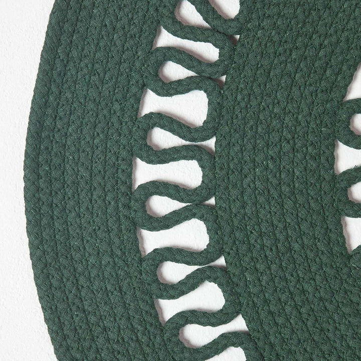 Homescapes grüner Teppich, rund, 90 cm, gehäkelter Teppich/Vorleger aus Baumwolle im Retro-Look mit