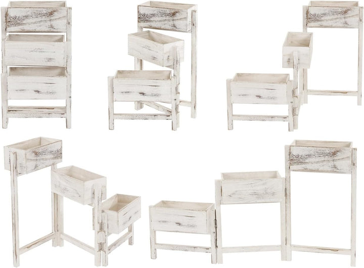 Mendler Pflanzregal T275, Standregal Blumenständer Pflanzkasten, 65x108x15cm, Holz Shabby-Look Vinta