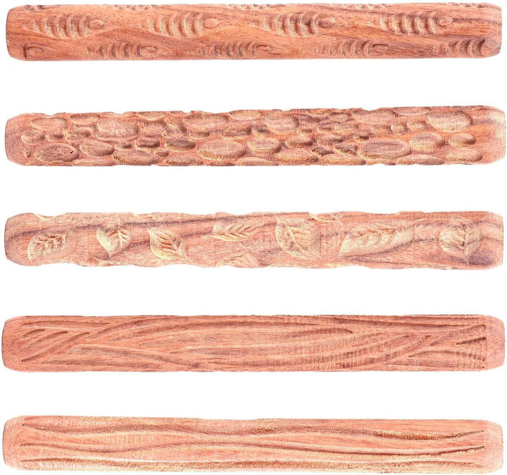 Liseng 5 Stücke Töpfer Werkzeuge Hand Rollen für Ton Stempel Muster Roller, Töpferwerkzeuge Ton Mode