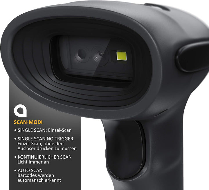 CSL - QR Barcode Scanner 2D - USB Laser Barcodescanner kabelgebunden - Single und Multi Scan - Bilds