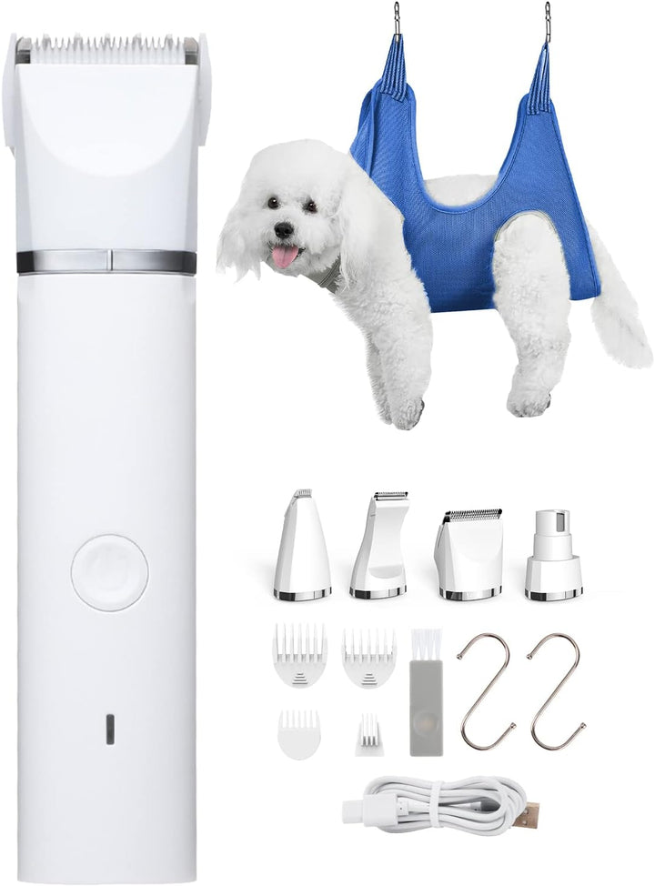 2 in 1 Hundeschermaschine und Hundepflege Hängematte Set, Leise Hundeschermaschine Schermaschine für