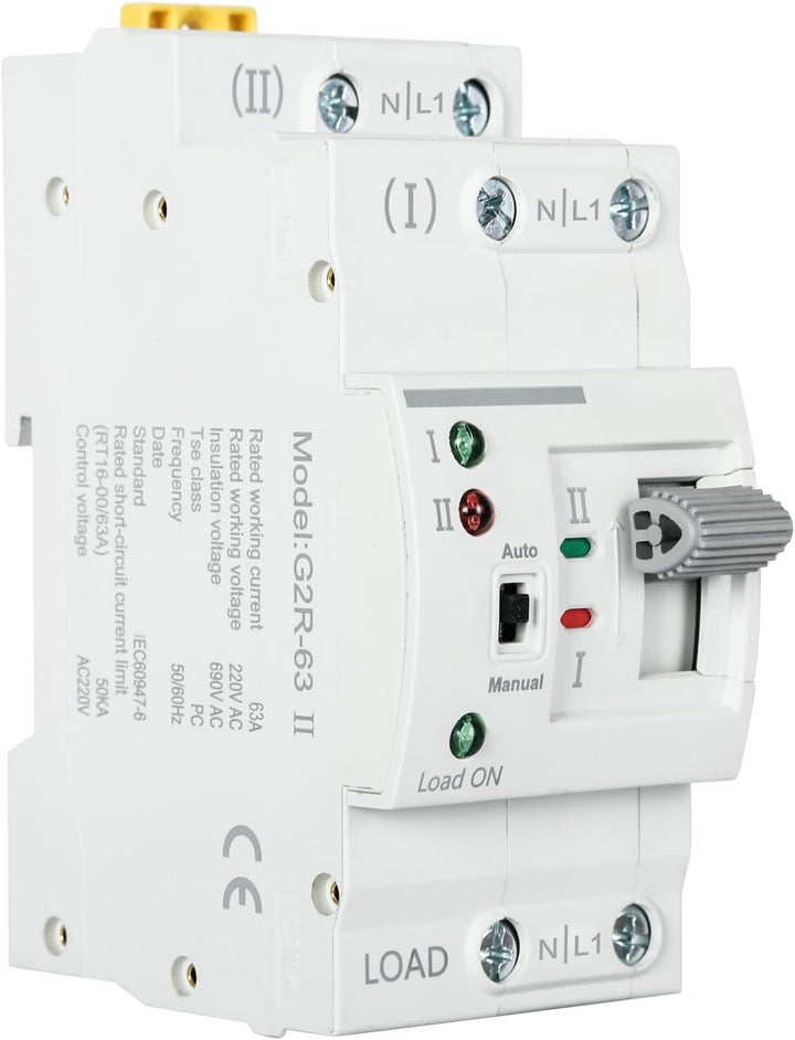 DEWIN Transferschalter, automatischer Transferschalter G2R 63A DIN-Schiene ATS Dual Power Automatisc