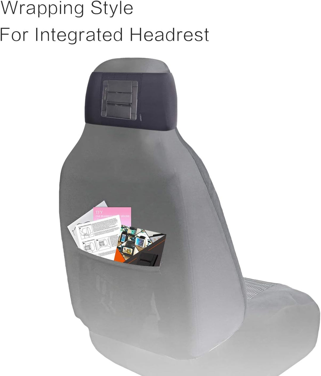 TFY KFZ-Halterung, Auto-Kopfstützen-Halterung für Handys und Tablets, kompatibel mit Geräten mit ein