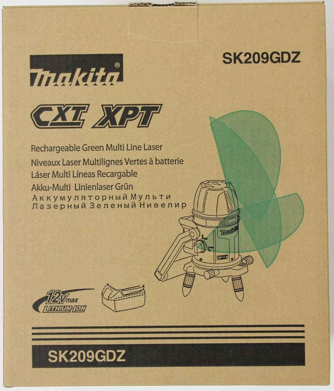 Makita SK209GDZ Akku-Multi Linienlaser Grün 12 V max. (ohne Akku, ohne Ladegerät) im Transportkoffer