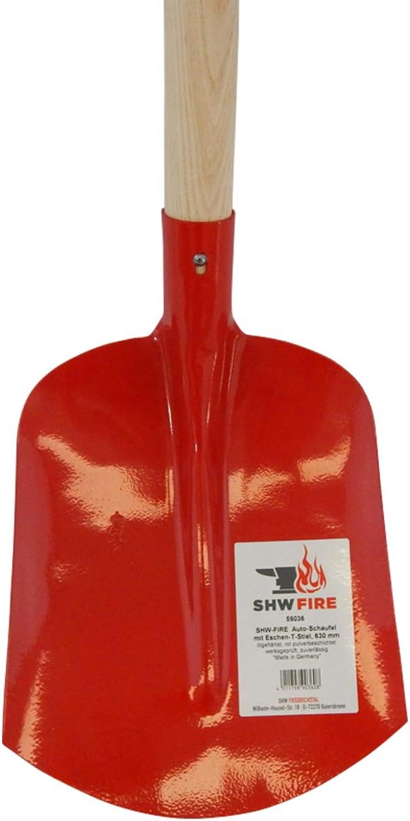 SHW-FIRE Autoschaufel - Gehärteter Stahl, 63cm Stiel mit T-Griff, Ideal für den Notfall und den Tran