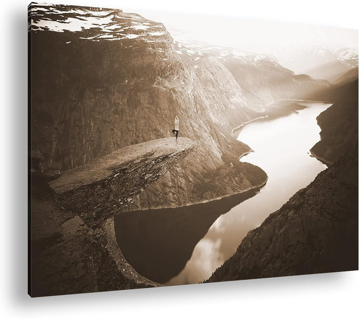 deyoli Yoga im Herzen Mutternatur Format: 80x60 Effekt: Sepia als Leinwandbild, Motiv fertig gerahmt