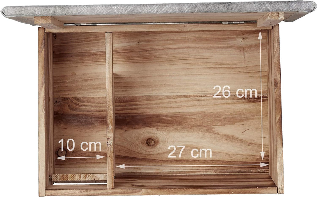 Relaxdays Igelhaus winterfest, Bausatz, Igelhütte katzensicher, Rattenklappe Labyrintheingang, HBT 2