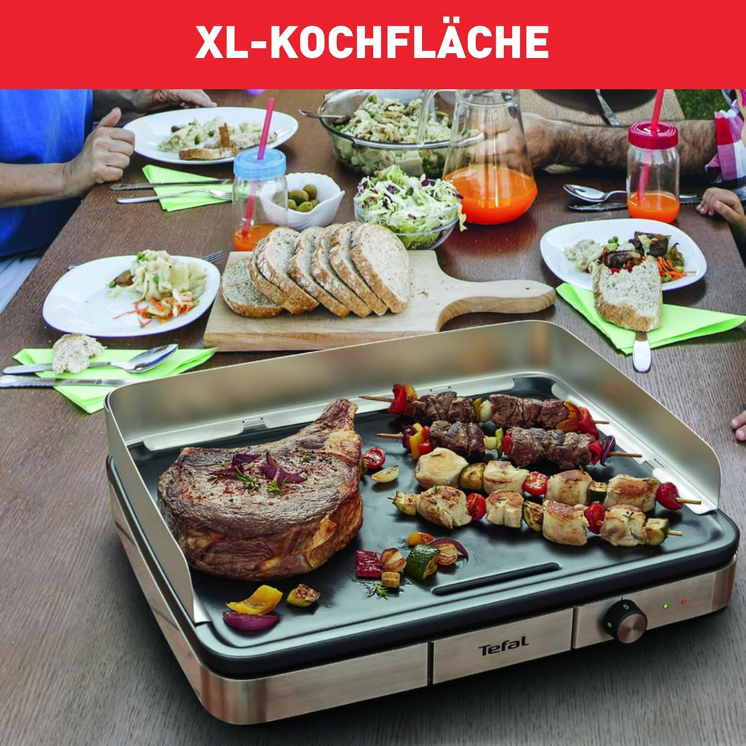 Tefal Maxi Plancha Elektro-Tischgrill CB690D | Extra gross | Antihaft Teppanyaki Platte | Leichte Re