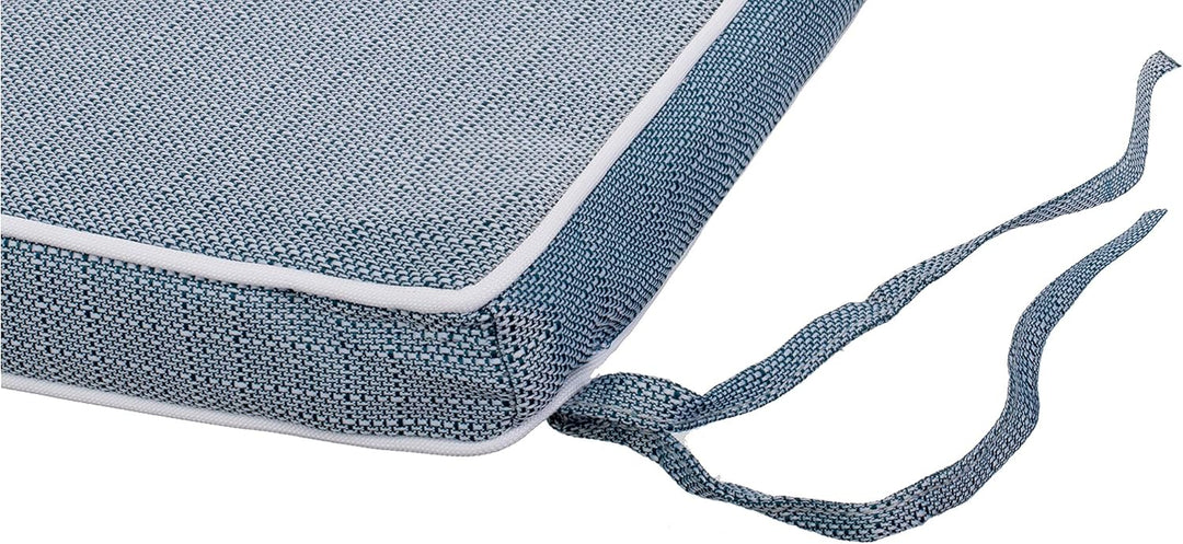 Brandsseller Outdoor Garten Sitzkissen Auflagen Kissen mit Paspel - strukturierte Leinenoptik- Schmu