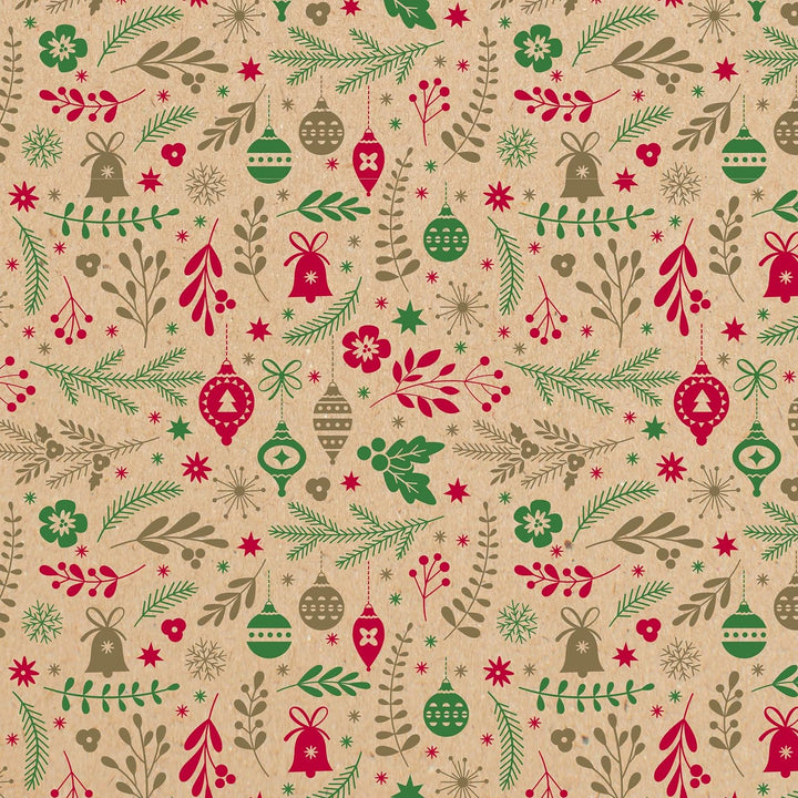 Clairefontaine 211725C - Rolle Geschenkpapier aus recycling Kraftpapier, 50mx70 cm 70g, Weichnachten