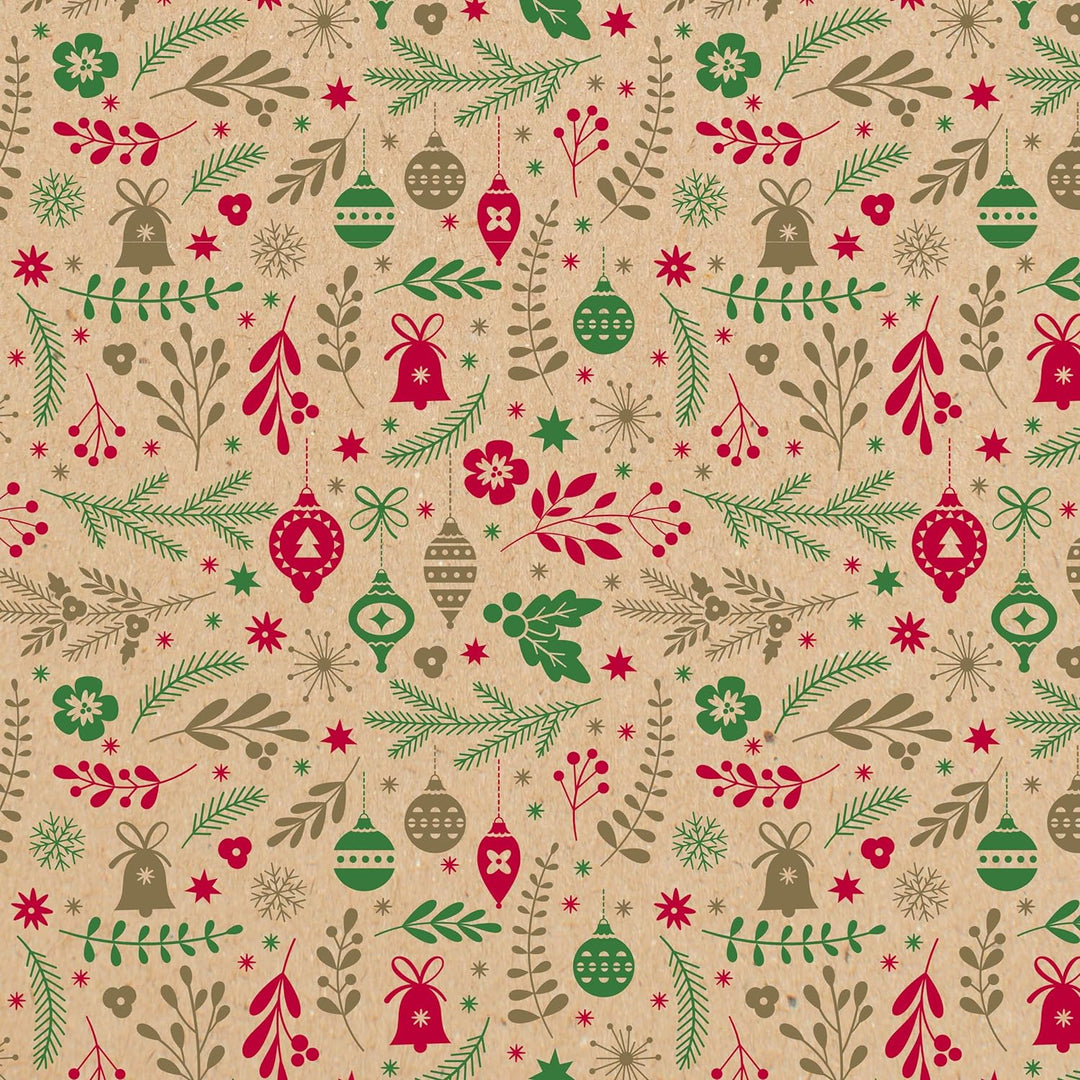 Clairefontaine 211725C - Rolle Geschenkpapier aus recycling Kraftpapier, 50mx70 cm 70g, Weichnachten
