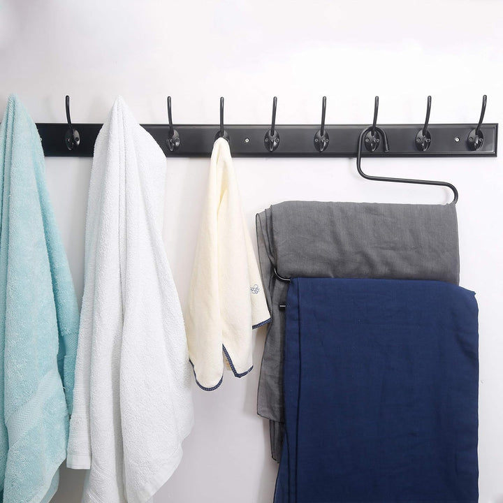 Dseap Garderobenleiste: 97cm lang robuste hakenleiste mit 10 haken, kleiderhaken wand, wandgarderobe