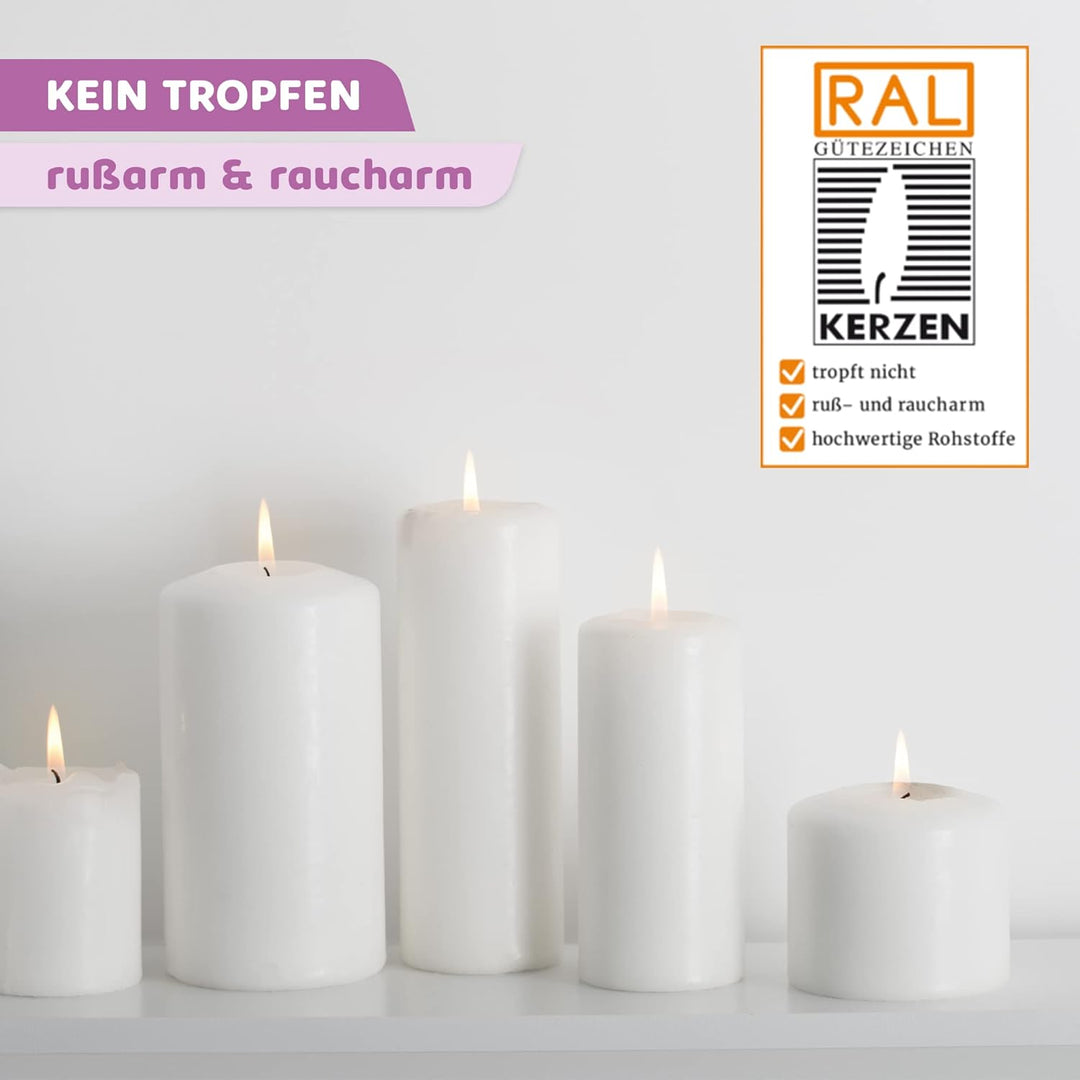 WIKAKERZEN Kerzen-Rohling Set für Taufe Hochzeit Kommunion selbst gestalten mit Buchstaben zum Klebe
