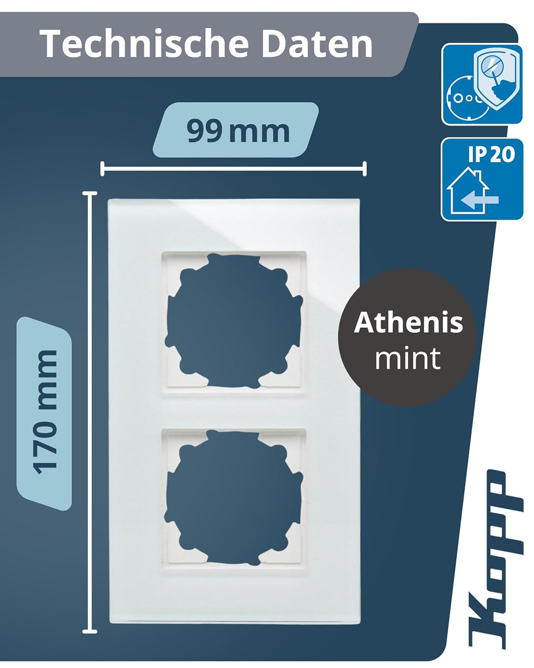 Kopp Athenis Abdeckrahmen 2-fach Glas mintfarben Art. Nr. 405408014 2-fach Mint, 2-fach Mint
