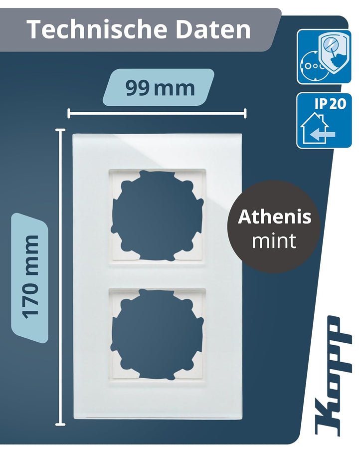 Kopp Athenis Abdeckrahmen 2-fach Glas mintfarben Art. Nr. 405408014 2-fach Mint, 2-fach Mint