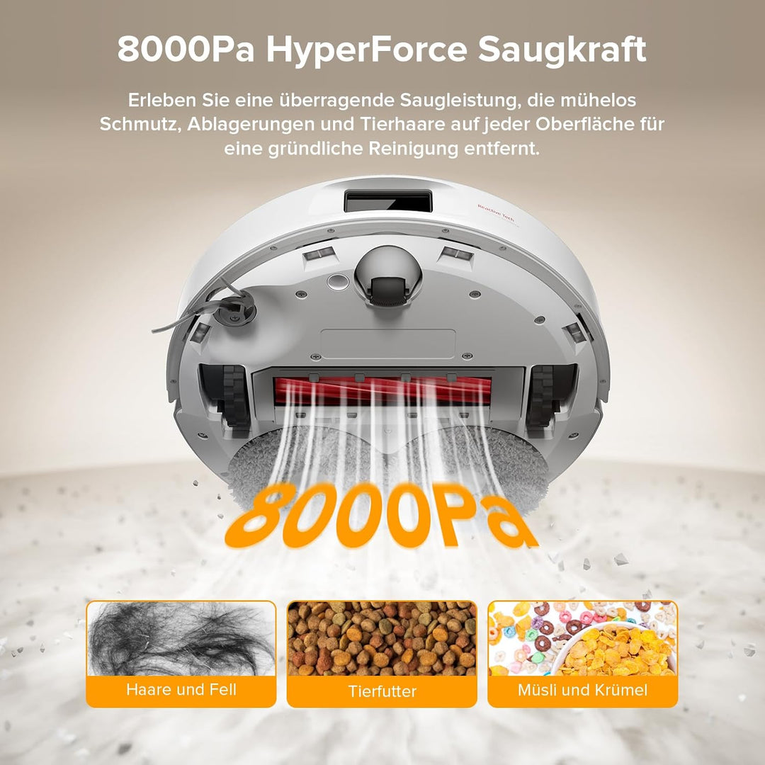 roborock Qrevo Serie Saugroboter mit Wischfunktion, 8000Pa Saugkraft(verbessert von Qrevo S), Anti-V