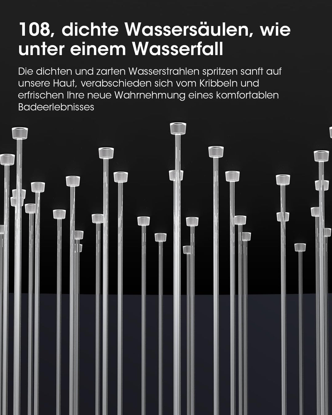 FASDUNT Duschkopf 5Strahlarten mit ๐ฎM Premium Schlauch