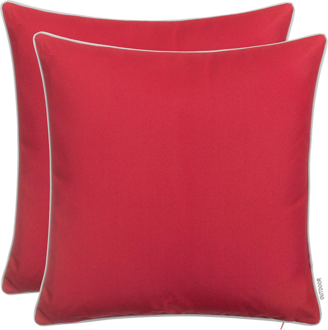 Brandsseller Outdoor Garten Kissen Dekokissen mit Paspel - Garngefärbt Uni Schmutz- und Wasserabweis