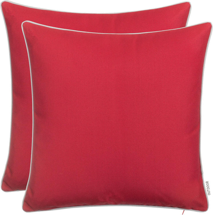 Brandsseller Outdoor Garten Kissen Dekokissen mit Paspel - Garngefärbt Uni Schmutz- und Wasserabweis