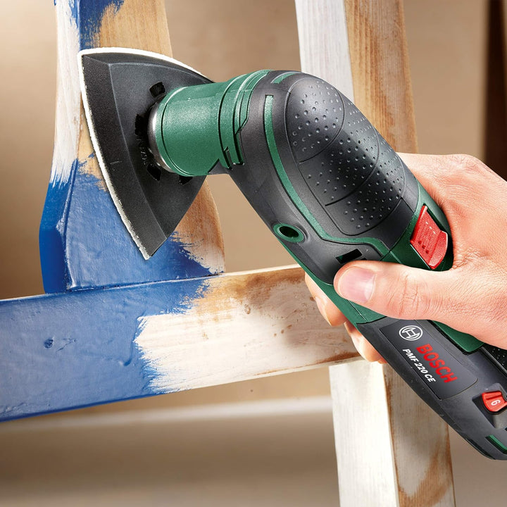 Bosch Multifunktionswerkzeug PMF 220 CE Set (220 Watt, im Koffer) & 25tlg. Schleifblatt-Set verschie