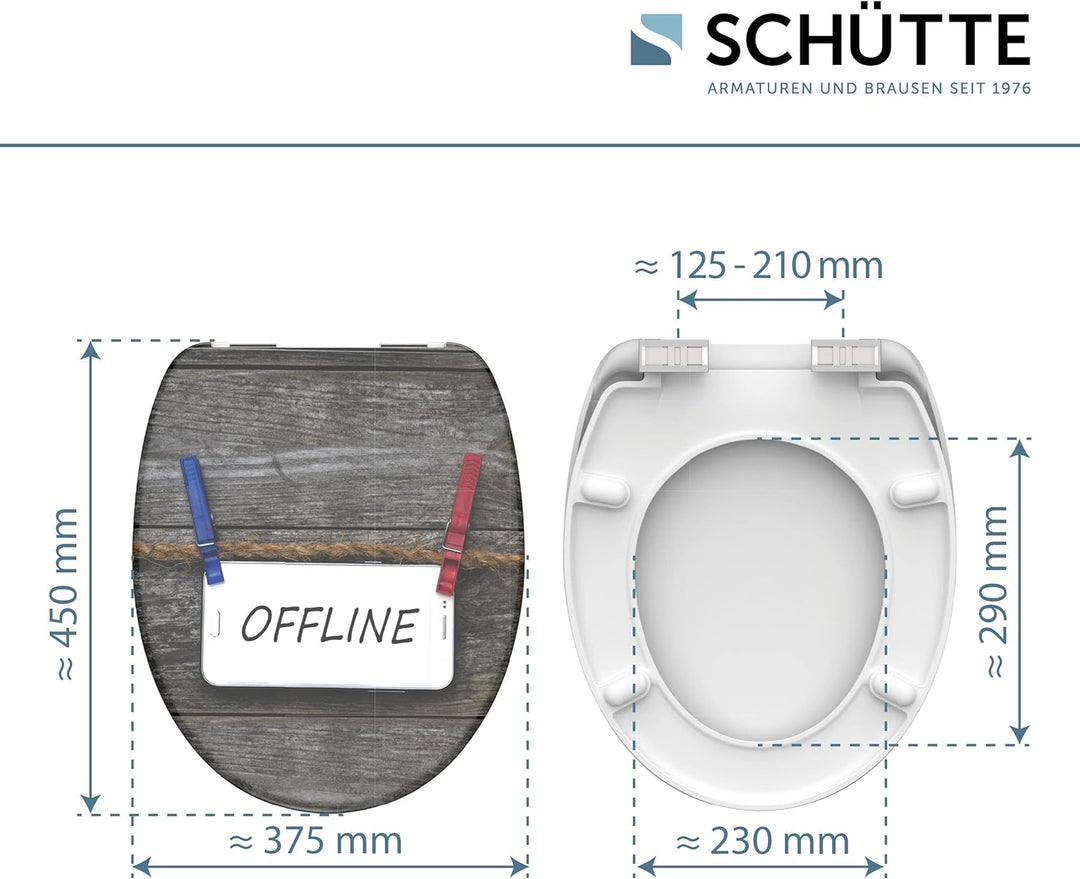 SCHÜTTE 82157 Duroplast WC-Sitz OFFLINE mit Absenkautomatik,, Offline