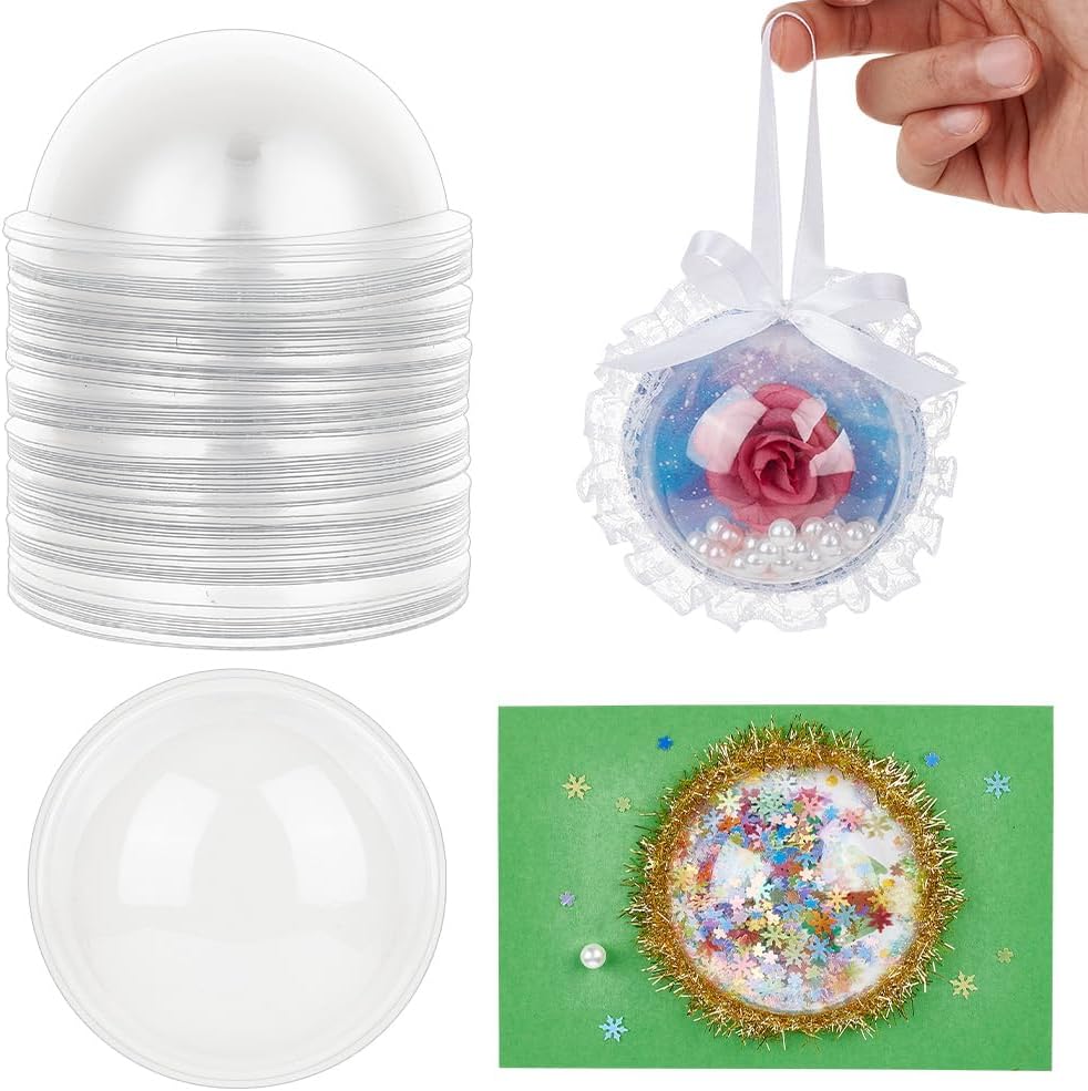 OLYCRAFT 80 Stück 8 cm Halbkugel Durchsichtige Bonbonkuppel PVC-Halbkugelkuppeln Bonbonhalter Shaker
