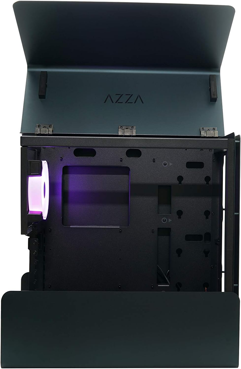 Azza Cast Gaming Tower-Gehäuse, schwarz mit seitlicher Flügeltür