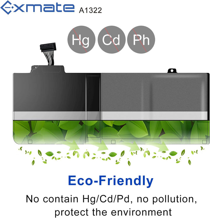 Exmate A1322 A1278 Akku für MacBook Pro 13 Zoll Mitte 2012 2010 2009,Anfang & Ende 2011(MC374LL/A MB