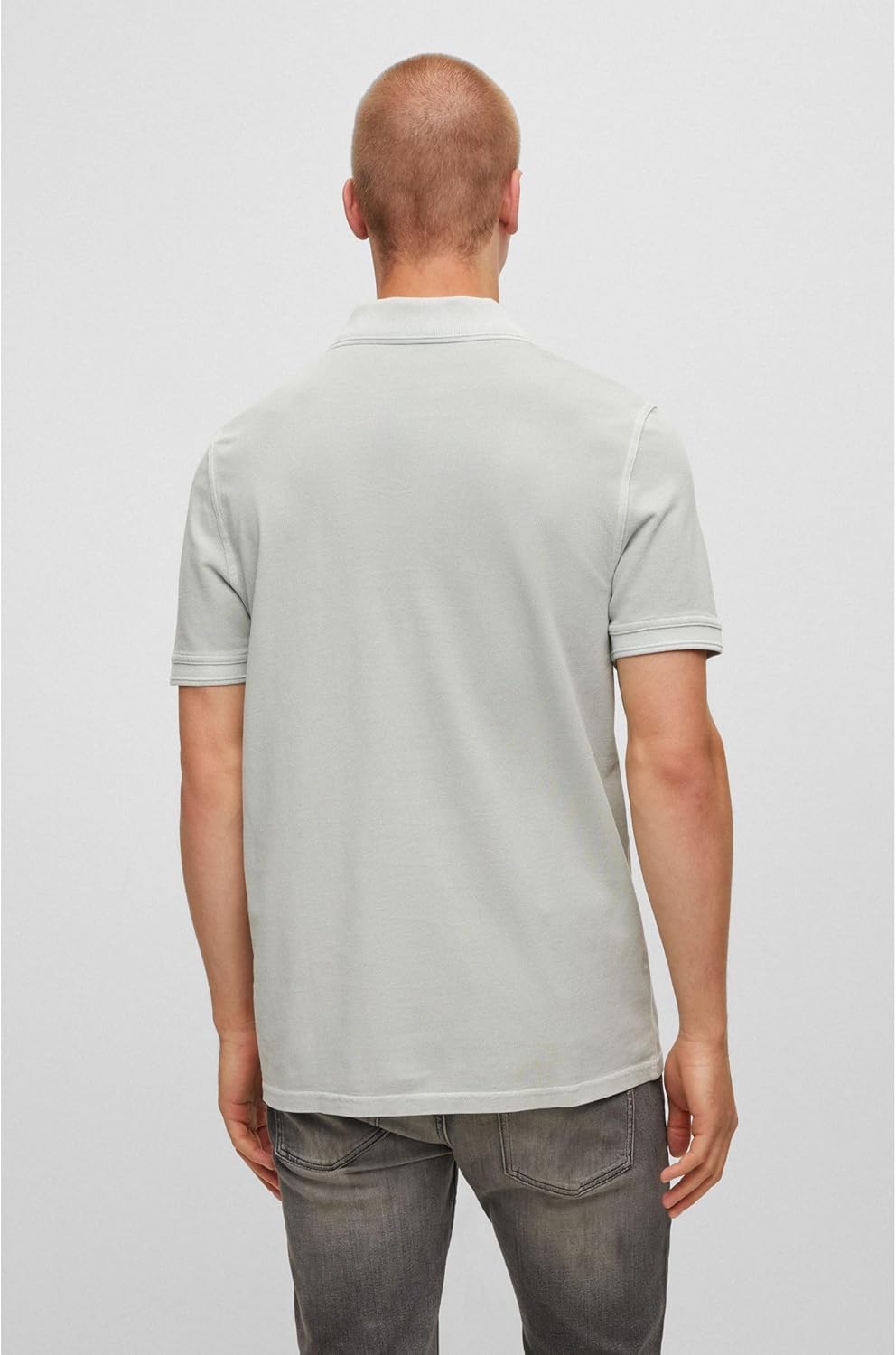 BOSS Herren Prime Slim-Fit Poloshirt aus Baumwoll-Piqué 4XL Silber, 4XL Silber