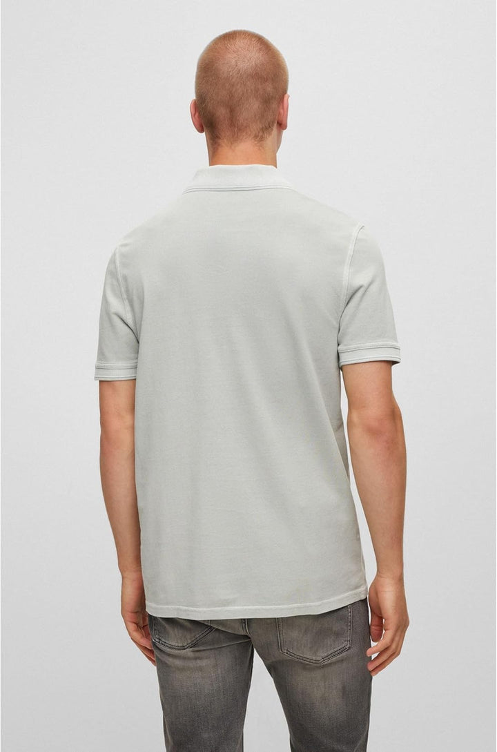 BOSS Herren Prime Slim-Fit Poloshirt aus Baumwoll-Piqué 4XL Silber, 4XL Silber
