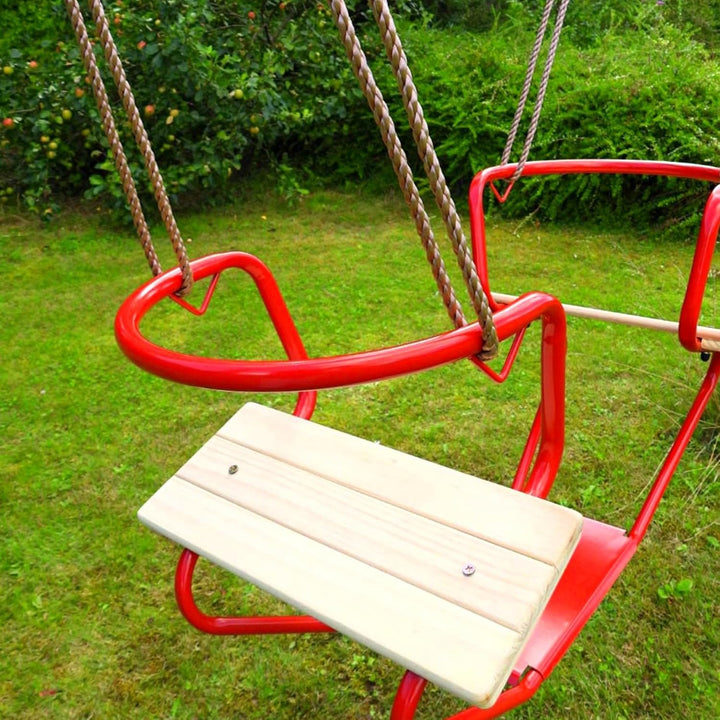 Loggyland Doppelschaukel Schiffsschaukel Schaukel für 2 Kinder (rot), Rot