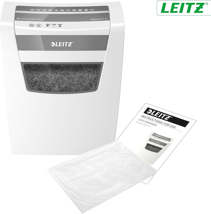Leitz IQ Home Office Aktenvernichter, 12-10 Blatt Kapazität (70-80 g/m²), Partikelschnitt, Sicherhei