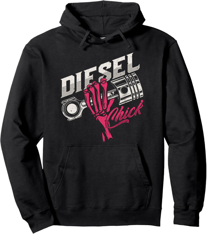Diesel Chick Trucker Autobahn LKW-Fahrer Asphalt Cowboy Pullover Hoodie