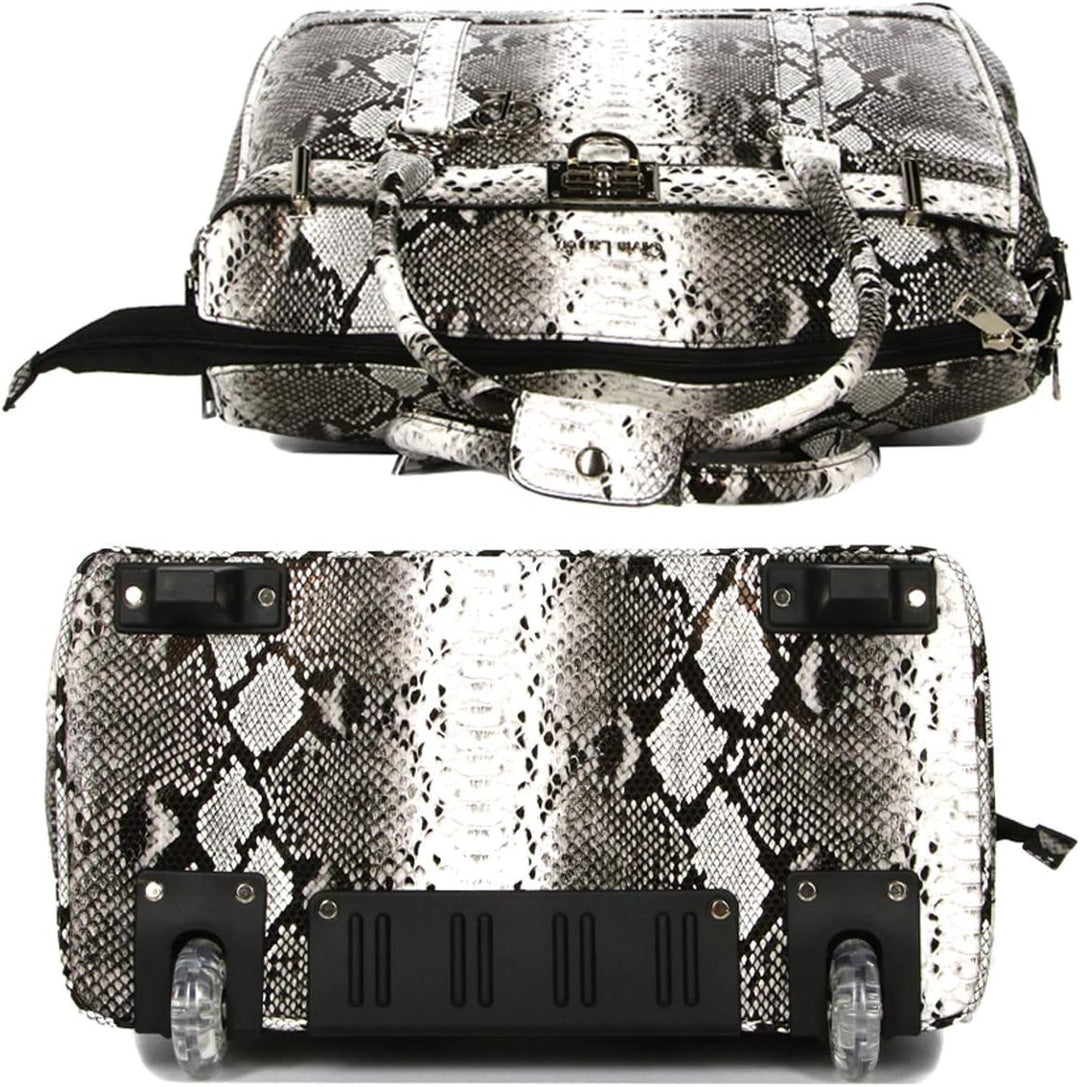 Bowatex Luxus Damen Akten Laptoptasche 2 Rollen Trolley Weiss Bunt Olivia Lauren