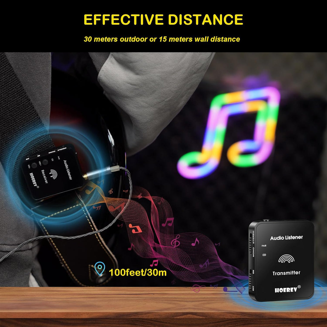 Hoerev In-Ear Monitoring Kopfhörer – Professionelles Audio und 2.4G Stereo Technologie, Hochleistung