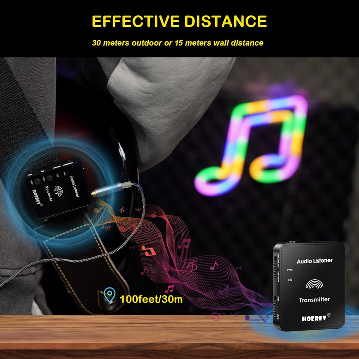 Hoerev In-Ear Monitoring Kopfhörer – Professionelles Audio und 2.4G Stereo Technologie, Hochleistung