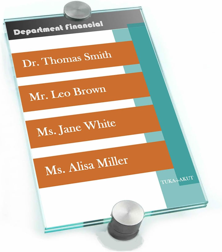 TUKA-i-AKUT Büro Türschild A3, Klare Acryl Info Sign Halter Transparent, Büroschild zum selbst besch