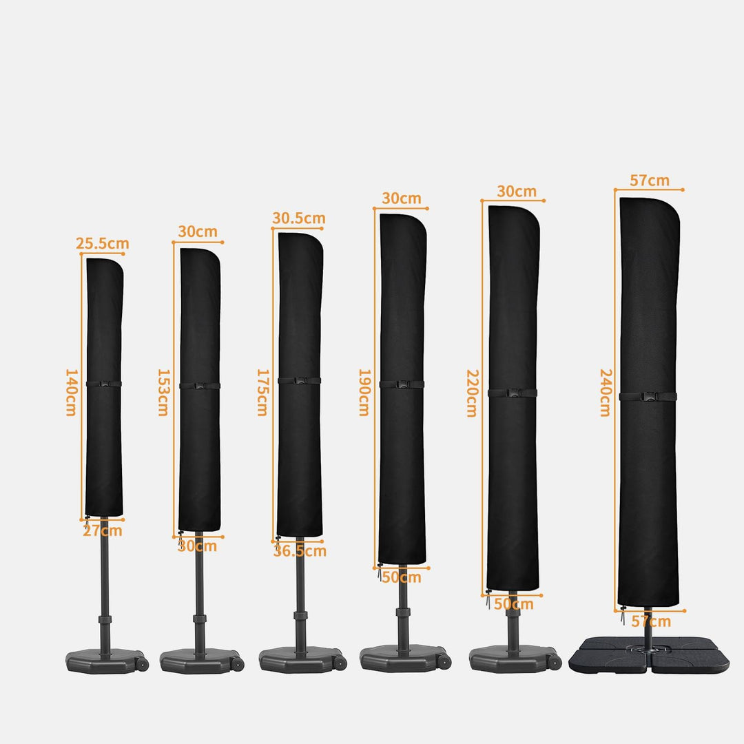 Dokon Sonnenschirm Schutzhülle Wasserdicht, Sonnenschirm Hülle bis 250cm Ø Gartenschirm, Winterfest