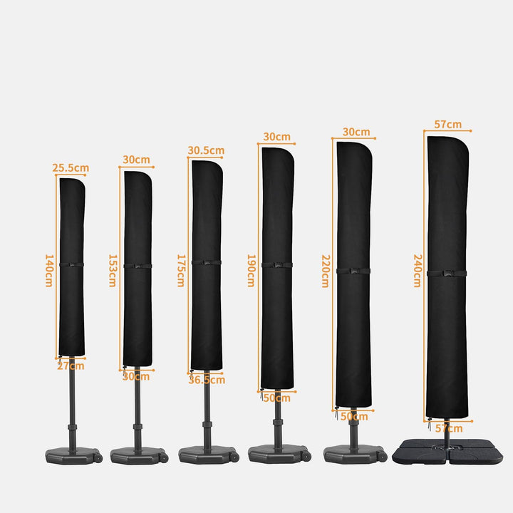 Dokon Sonnenschirm Schutzhülle Wasserdicht, Sonnenschirm Hülle bis 250cm Ø Gartenschirm, Winterfest