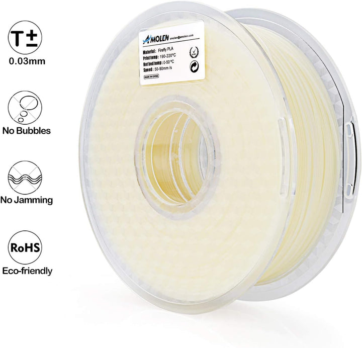 AMOLEN PLA Leuchtet Filament 1,75 mm, Glow In The Dark,im Dunkeln Leuchtendes 3D Drucker Filament, L