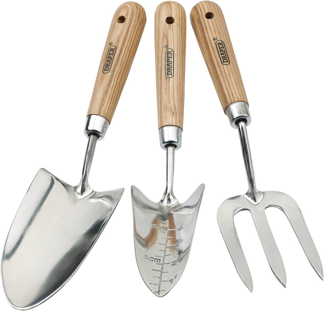 Draper Expert 09565 Edelstahl-Pflanzset mit Handgabel und Pflanzschaufeln 3-teilig