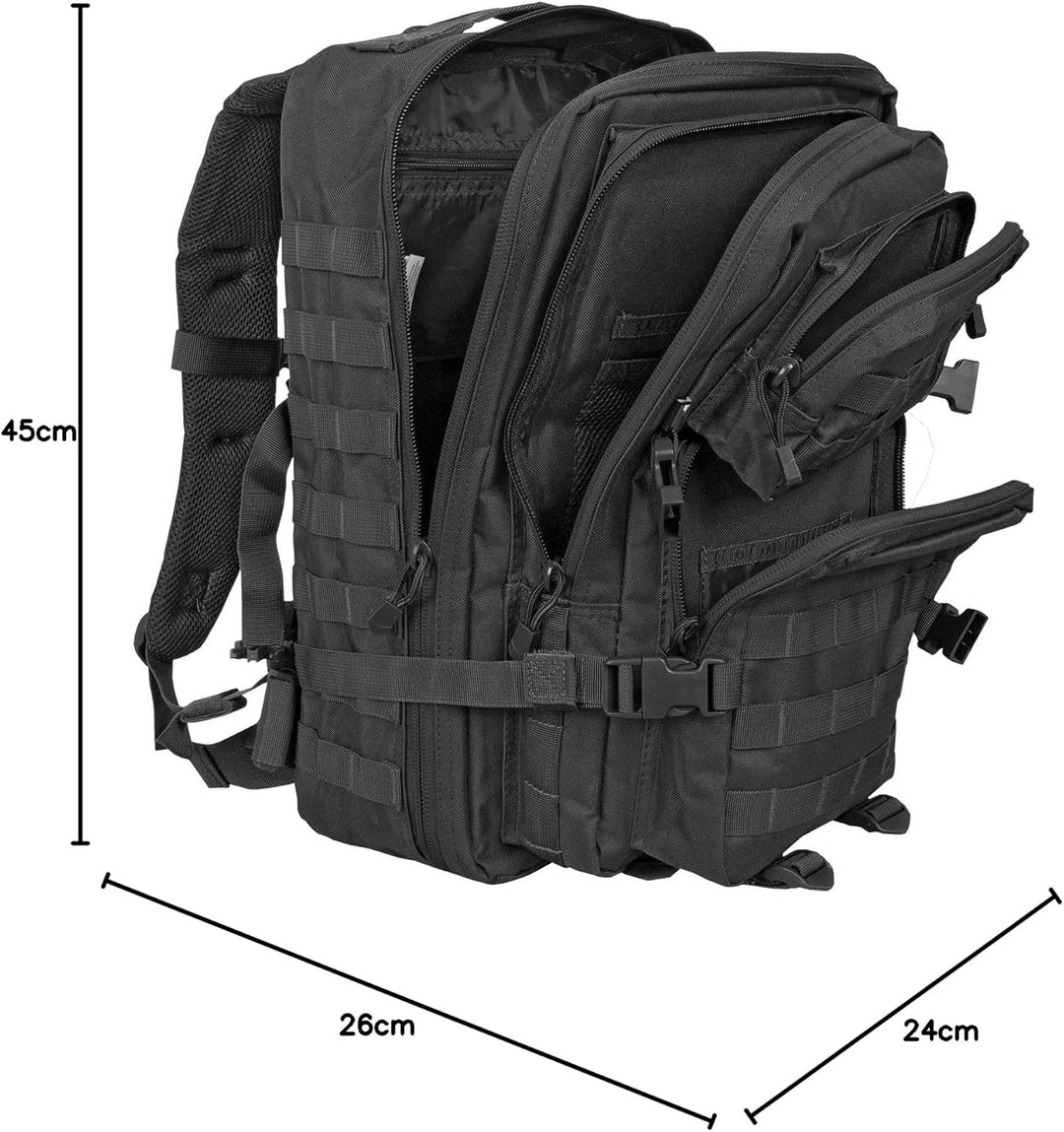 bw-online-shop US Cooper Assault Rucksack Medium - 25 Liter Schwarz, Medium - 25 Liter Schwarz