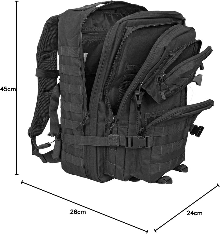 bw-online-shop US Cooper Assault Rucksack Medium - 25 Liter Schwarz, Medium - 25 Liter Schwarz